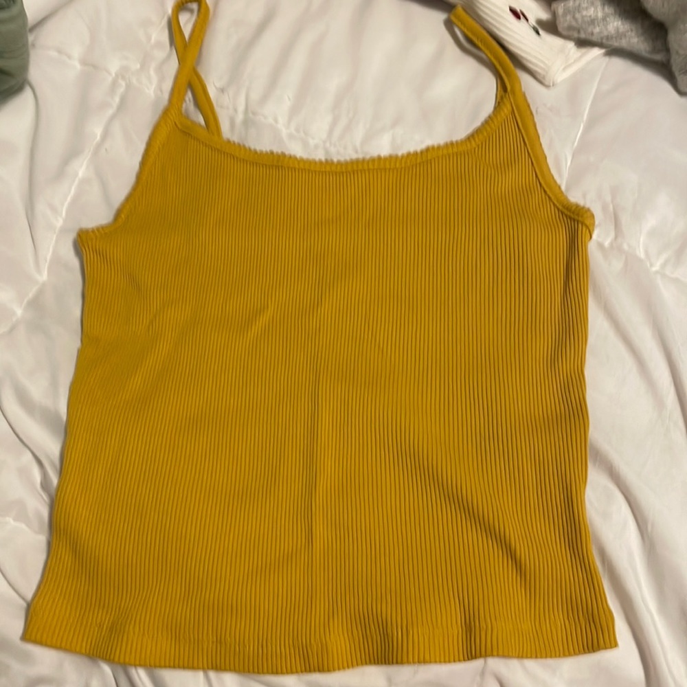 yellow tank top